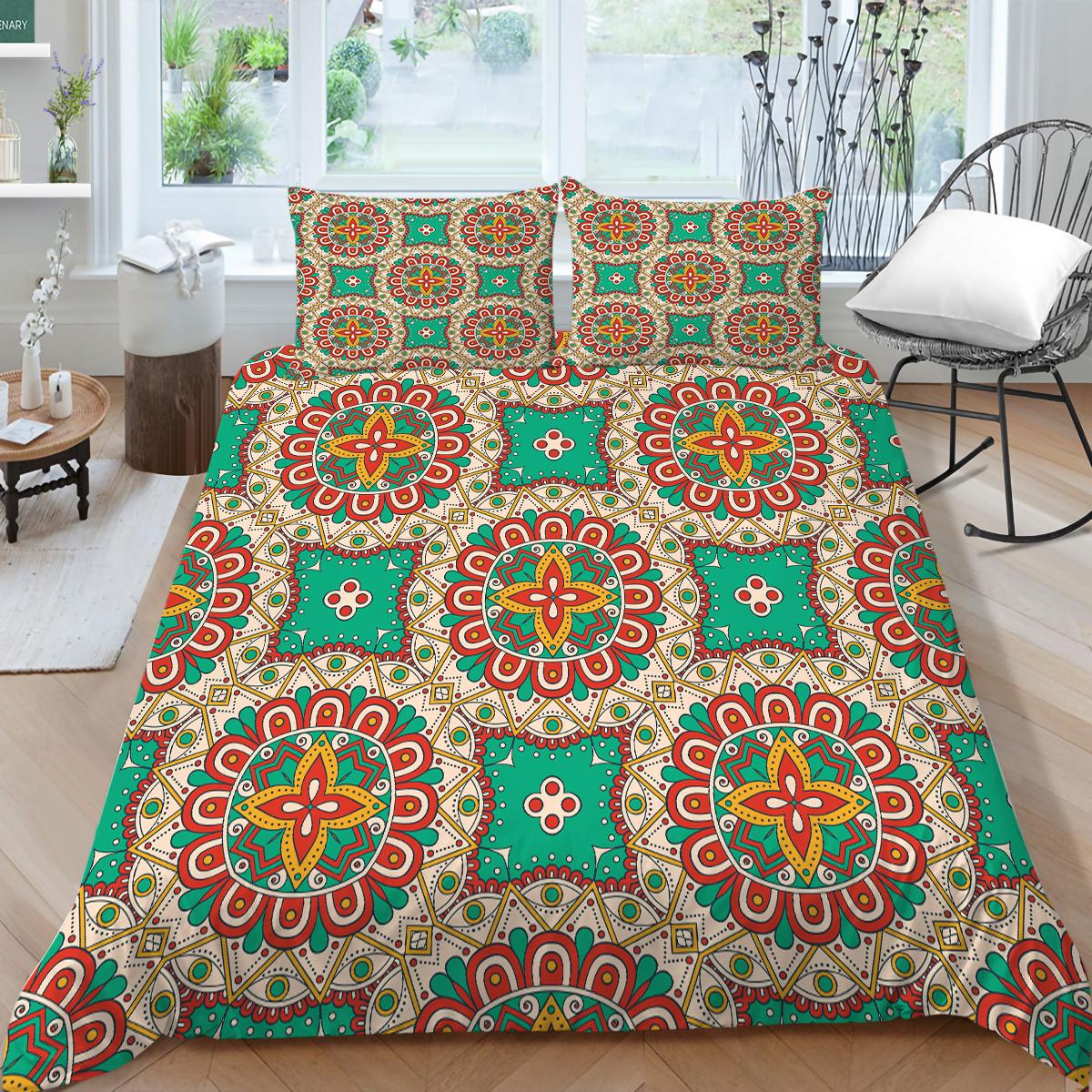 

3D богемное постельное белье, пододеяльник, наволочка, пододеяльник, домашнее постельное белье, односпальная/двуспальная кровать, полный размер, мягкое и удобное украшение для дома DE 100x135cm