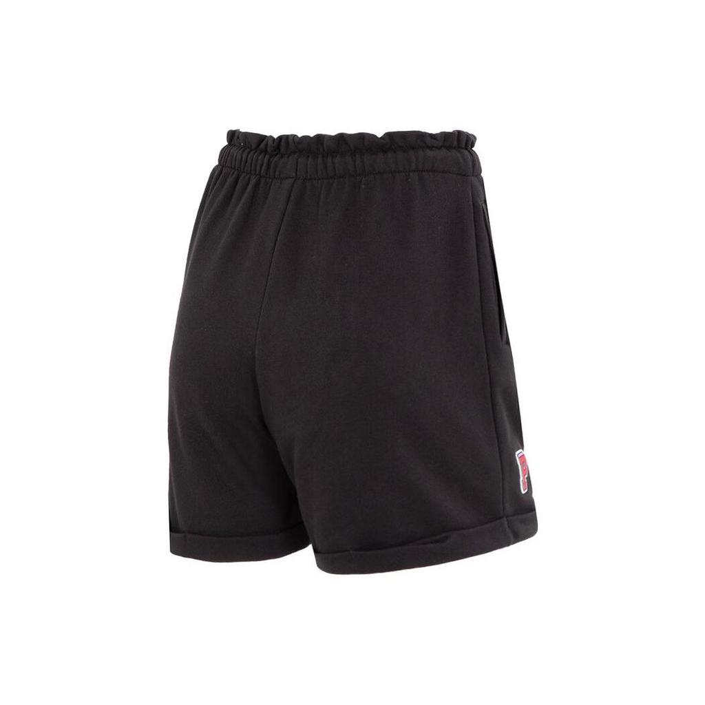 Puma Logo Embroidered Drawstring Loose Shorts Women Shorts Black 623256-01
