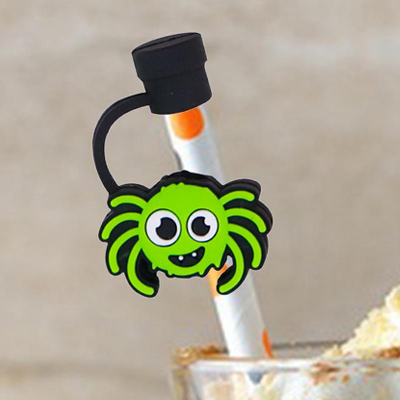 4 Stück Fledermaus Strohhalm-Aufsätze für Becher Halloween Strohhalm-Aufsätze Spinne Geist Kürbis Strohhalmabdeckung für 8mm Strohhalme Weicher Strohhalm-Aufsatz