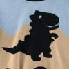 27kids K-style Children's Clothing Spring and Autumn Children Dinosaur Sweater Boys' round Neck Knitwear Baby Boys' 100% Cotton Coat
