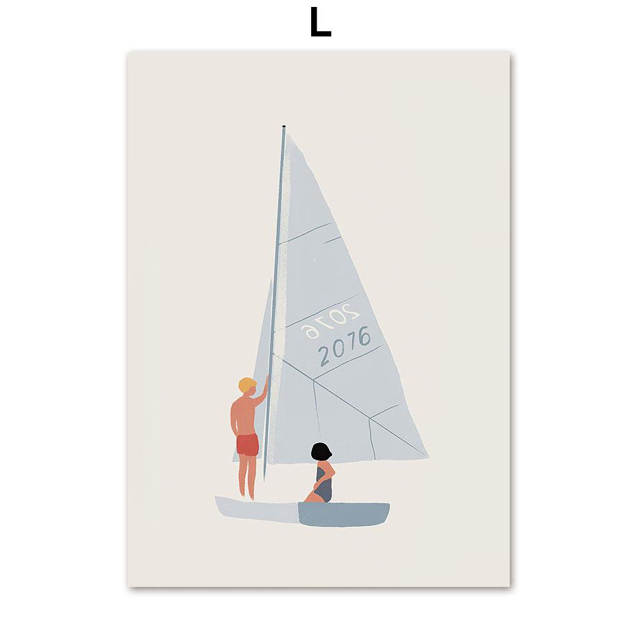 

Бассейн Океан Цветочный Минималистский Парусник Плавание Настенное Искусство Холст Картины Плакаты И Печати Настенные Картины Для Декора Гостиной 21x30cm No Framed