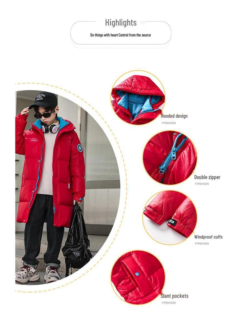 2025 Boys' Winter Down Cotton Padded Jacket - Medium To Large Children