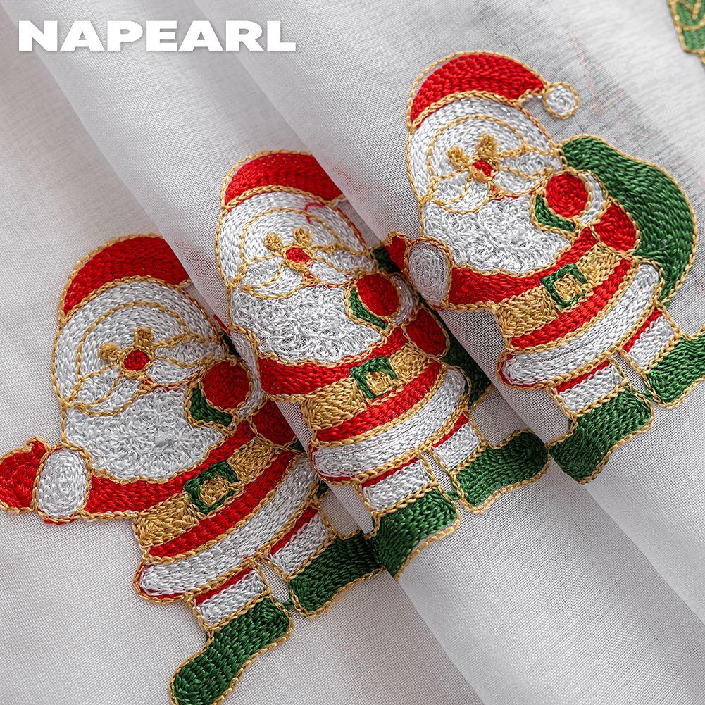 1PC NAPEARL Christmas Style Sheer Curtains Exquisite Embroidered Tulle Curtains for Living Room Bedroom Balcony Window Home Decor