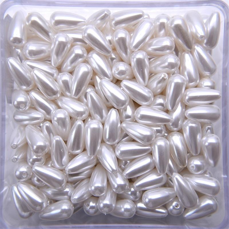 Beige High-Gloss Water Drop Imitation Pearl Beads for DIY Jewelry and Clothing Accessories