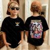 One Piece Japanese Anime Printed Mens TShirt Roronoa Zoro Boy Childrens Harajuku Short Sleeve Kids Luffy Tshirt Clothing