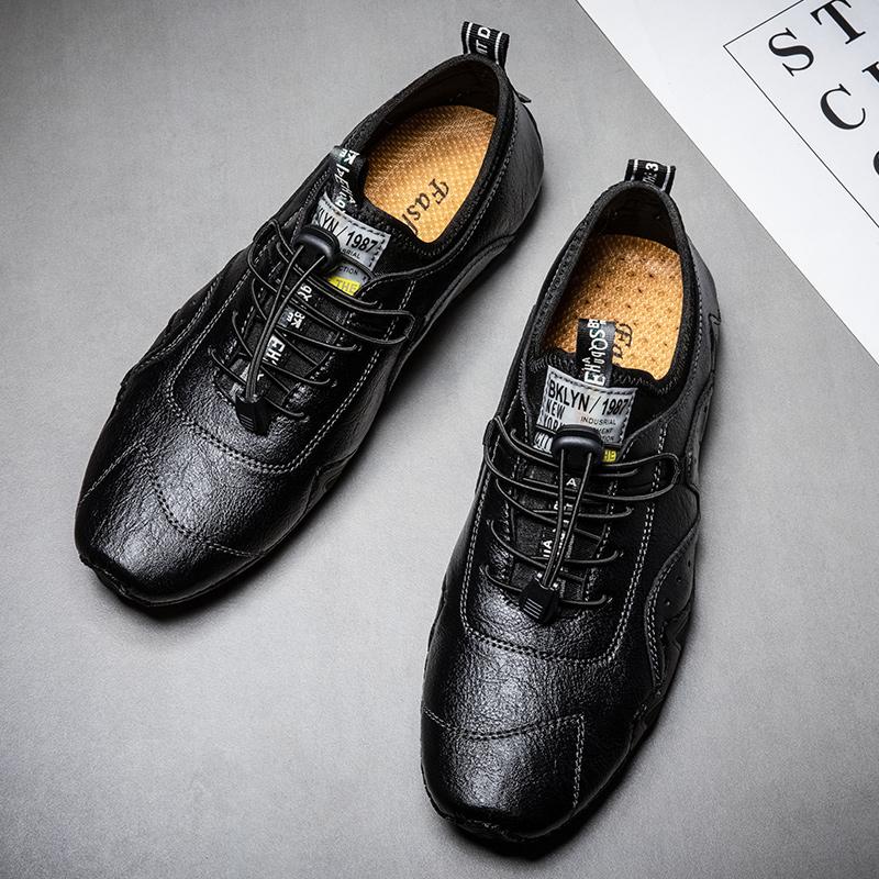 

2024 новый узор Мужская кожаная повседневная обувь из натуральной кожи Мужская обувь Повседневная мягкая шнуровка Мужская кожаная обувь Большой размер 38-46 46 чёрный