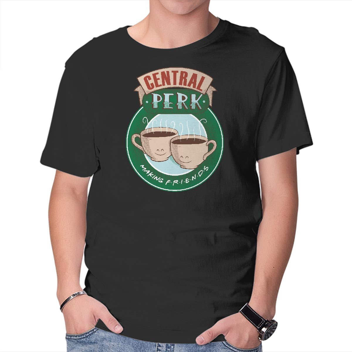 Unisex Crew Neck T-Shirt Making Friends Graphic Short Sleeve Casual Tee XS