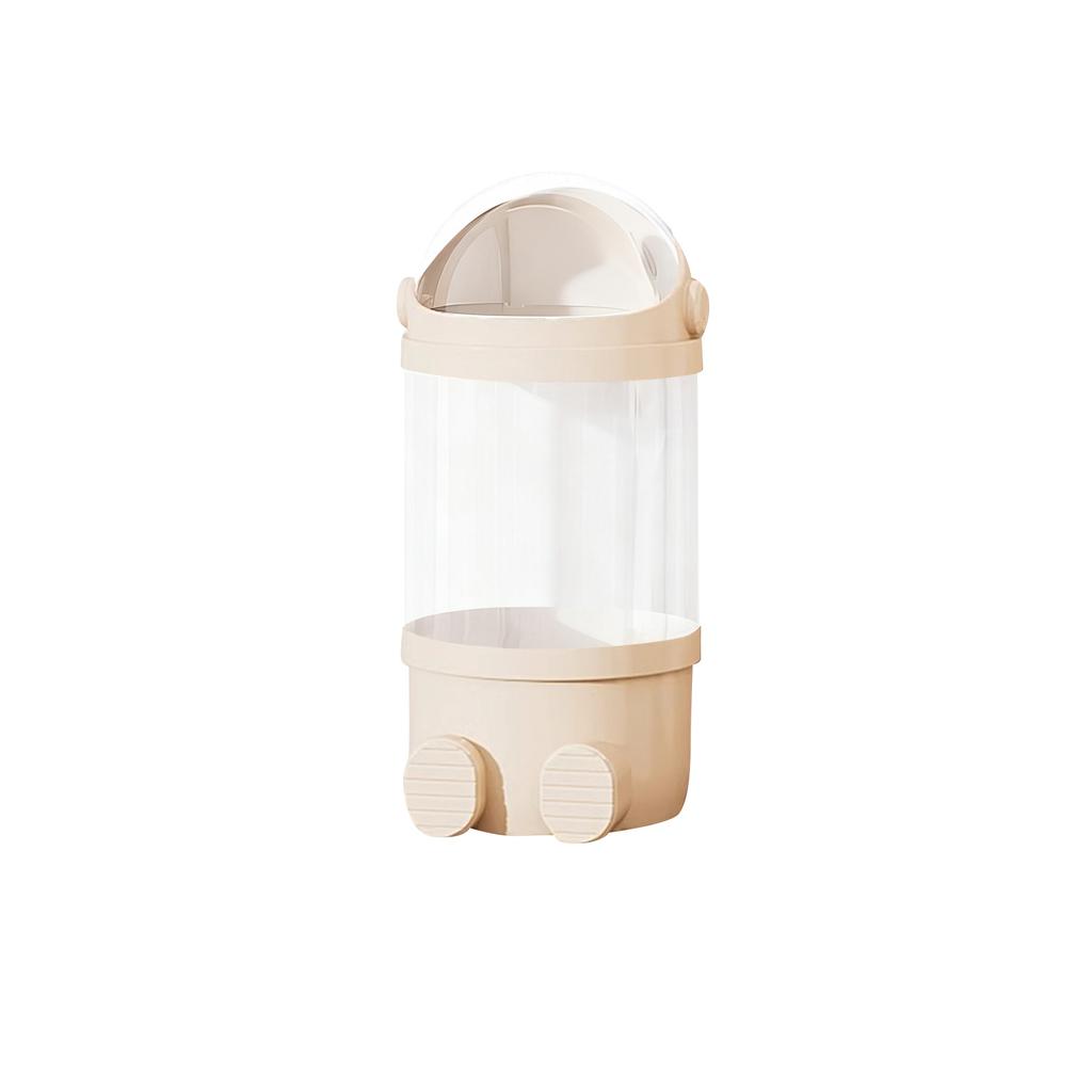 Beige Medium Toy Storage Tube With Lid, Zipper, For Plush Toys Display In Home Rooms