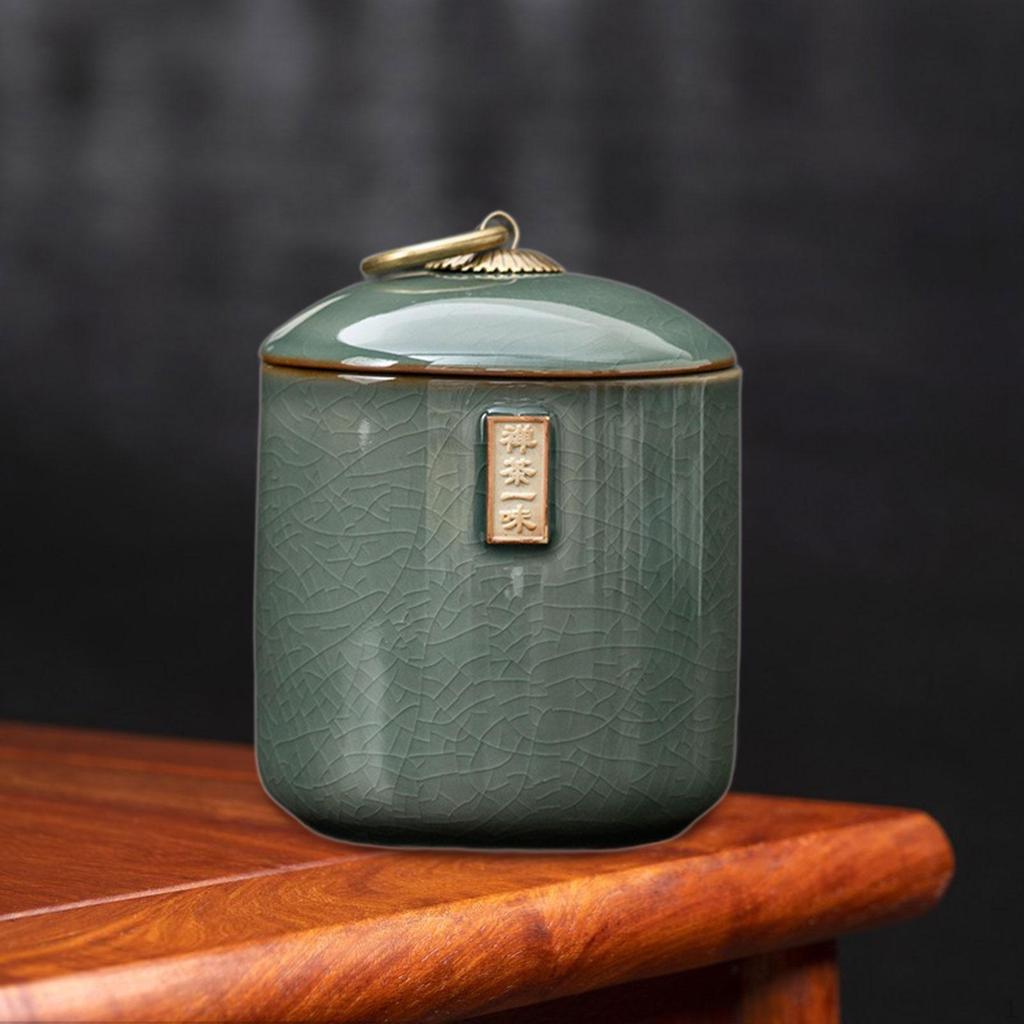 Ceramic Tea Storage Jar Container Case Table Centerpiece Tank Home Decor Canister with Airtight