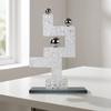 Geometric Sculpture with Mirrored Base Modern Decor Sleek for Reception Area