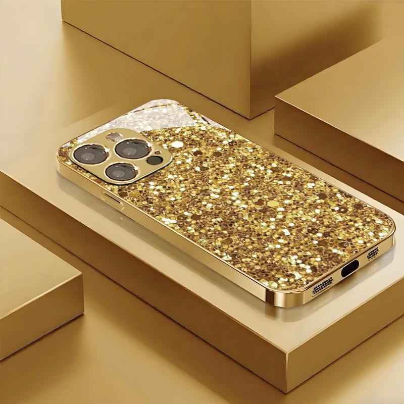Electroplated Glass Phone Case, Suitable for Iphone 17, 16, 15, 14, 13, 12, 11pm Pro Plus and Other Phone Models.