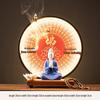 Ceramic Seated Guanyin On Lotus with Light Ring and Anjali Mudra for Home Decor