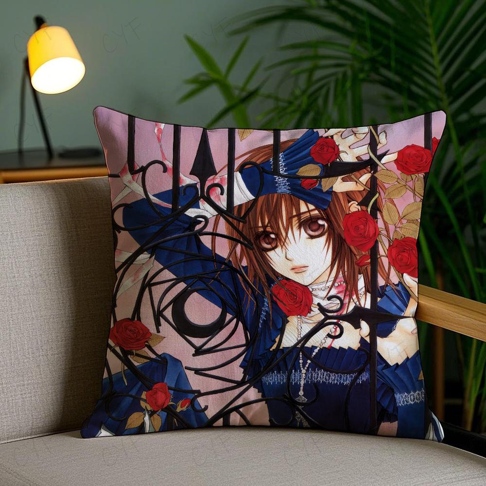 Vampire Knight Anime Pillow Case Anti-Dustmite Pillowcase Invisible Zipper Silky Short Plush Sofa Cushion Cover