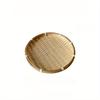 1Pc Mini Handmade Bamboo Round Dustpan Small Dessert Tray Candy Snacks Melon Seed Tray for Outdoor Patio Garden Picnic Home Kitchen Restaurant