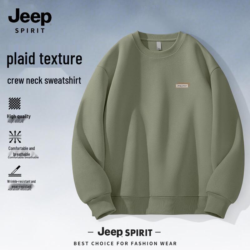 JEEP SPIRIT Men's 2025 Autumn Casual Round Neck Sweatshirt