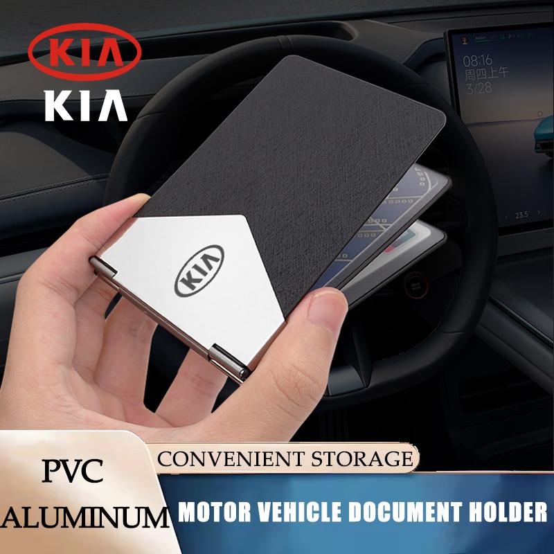 Leather Car Logo Auto Driver License Credit Card Holder For Kia Stinger Sonet Ceed Rio Forte 5 3 4 K7 K5 K8 K3 Ray XCeed Soul K9 kxnhz00