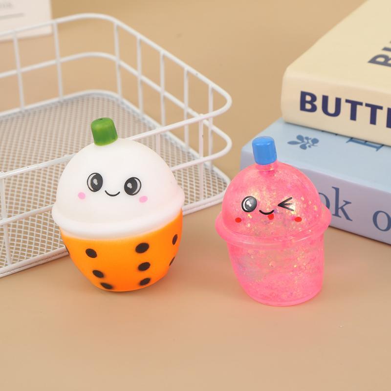 Simulation Bubble Tea Cup Squeeze Toy Slow Rising Soft Squeeze Stress Relief Toy For Kids Party Gift Office Anxiety Relief Decor
