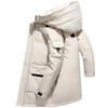 Men's Hooded Down Coat Winter Thick Warmth Down Padded Jacket White Duck Down Coat Pure Color Trend North Can Wear