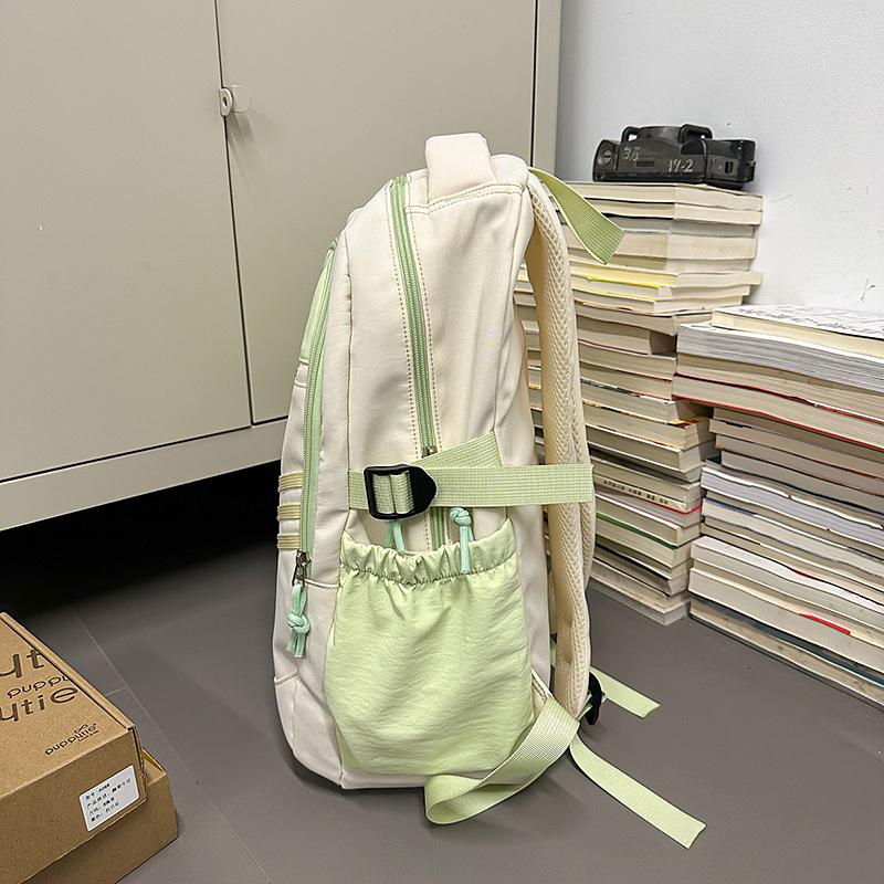 Color Block Women's Backpack Student's Large Capacity Schoolbag Travel Backpack