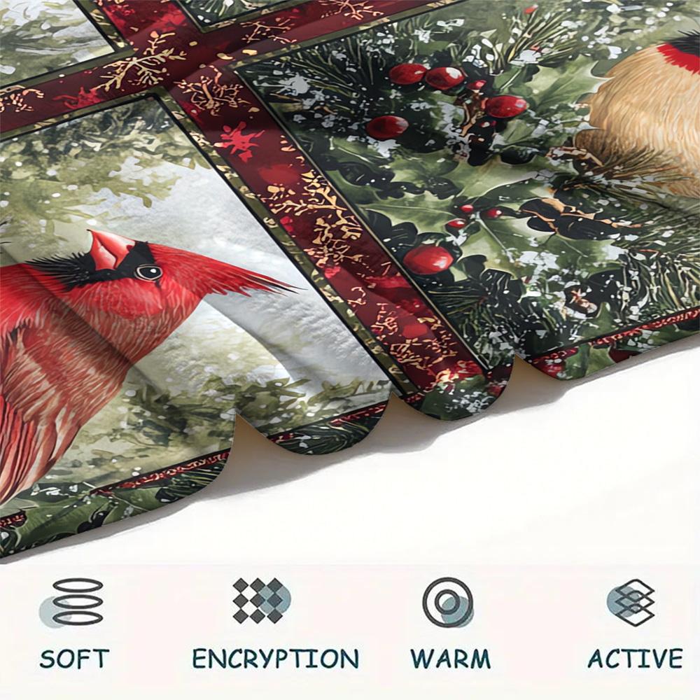 Bird Print Flannel Blanket, High Quality Comfortable for All Seasons, Home Decor, Warmth and Comfort, Perfect for Christmas Gifts
