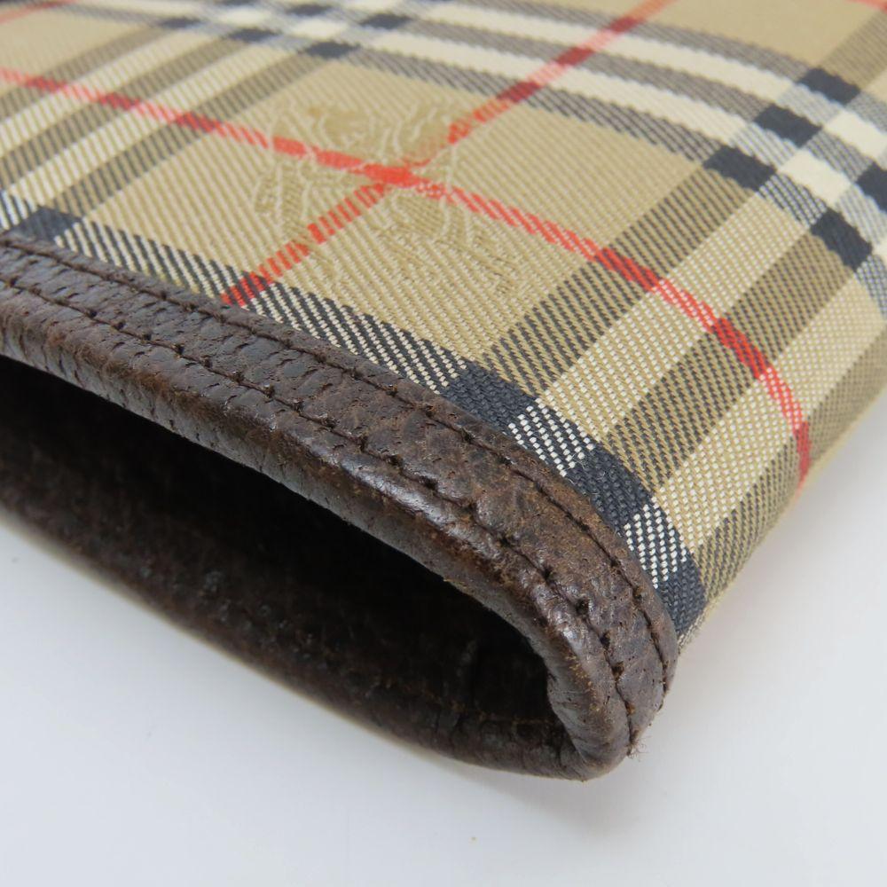 Pouzdro Burberrys z plátna/kůže Nova Check béžové Tmavě hnědé pouzdro na příslušenství