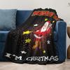 Tuniu Christmas Santa Blanket Soft Fleece Throw for Bedroom Sofa Gift Idea