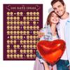 100 Date-Ideen Rubbel-Poster Abenteuer-Herausforderung Partnergeschenk Bucket List Abenteuer-Herausforderung Bucket List Date-Night-Ideen