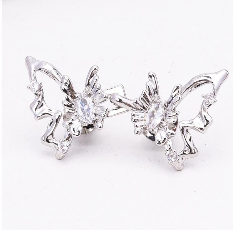 Temperament Rhinestone Hollow Butterfly Waist Tightening Tool Adjustable Waist Buckle Fashionable Jeans Fixed Waist Buckle серебряный