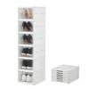 Saiveina Foldable Shoe Boxes, Shoe Storage, Sneaker Storage, No Assembly Required, Clear Doors, Stackable, Slim, Shoe Storage, Shoe Case (Set of 6)