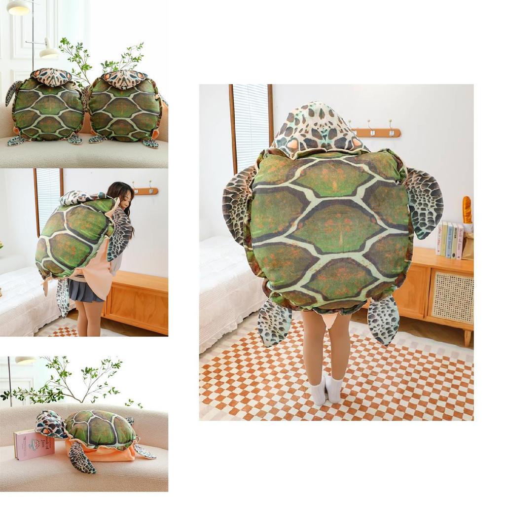 Almofada de Pelúcia Casco de Tartaruga Única e Adorável, Brinquedo de Pelúcia Vestível para Relaxamento Aconchegante