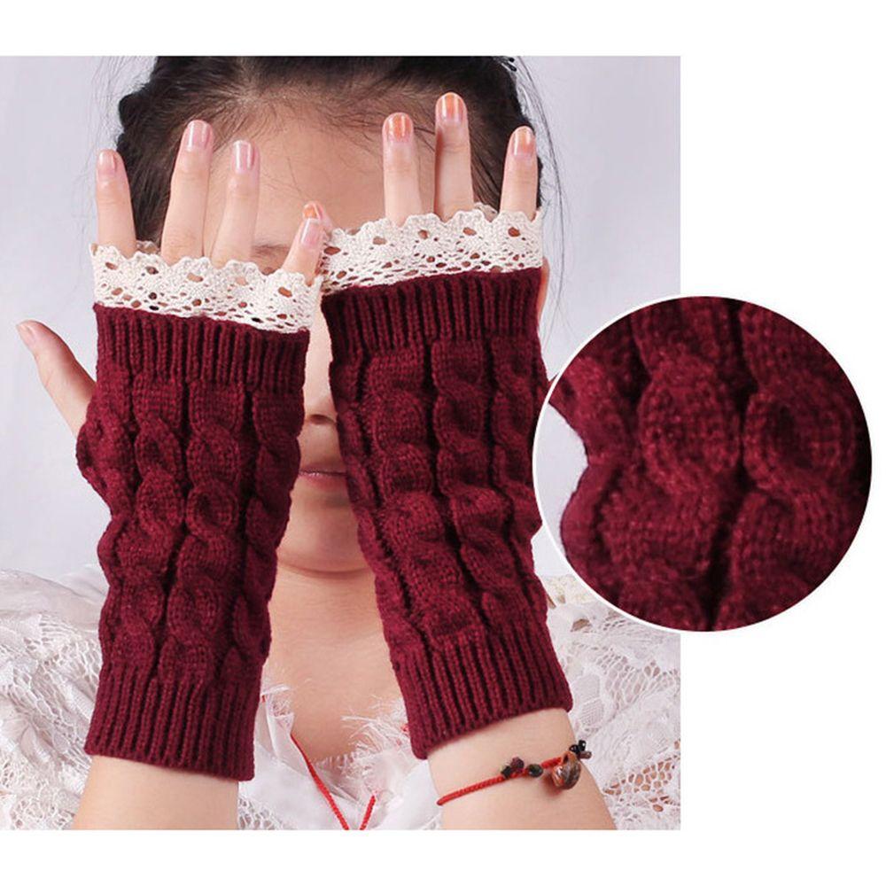 

Fashion Soft Winter Fingerless Gloves Wool Mittens Knitting Gloves Hand Warmer