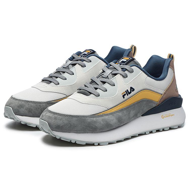 FILA Jogger Fabric Synthetic Leather Sports Shock Absorbing Wear Resistant Low Top Lifestyle Casual Shoes Men sneaker Mystery-Gray F12M216127FFN