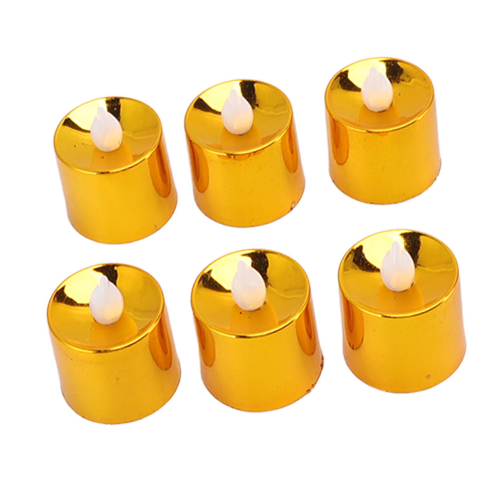 

12 Pcs Electrogilding LED Electronic Candle Lamp for Christmas Wedding Birthday Party Home Decor Golden