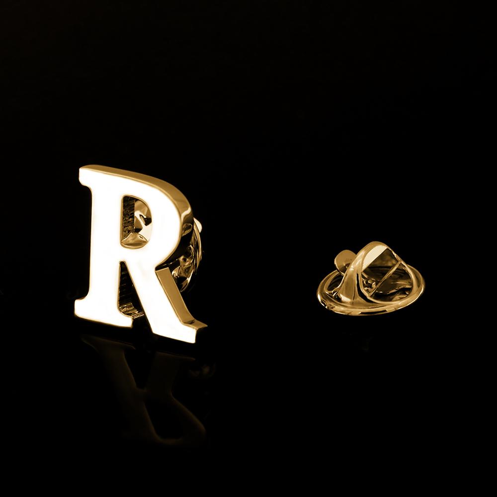 Quality Brass Initial A To Z 26 Letters Pin Golden Color Fashion English Symbol Design Men'S Suit Collar Lapel Brooch Pin