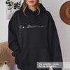 Ladies Spring Autumn Casual Hooded Long Sleeve Big Pocket Love Heart Cute Printed Pullover Hoodies Sweatshirt Top