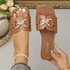 Plus Size Casual Flat Sandals with Metal Buckles Are New Summer Wear with One-line Beach Shoes