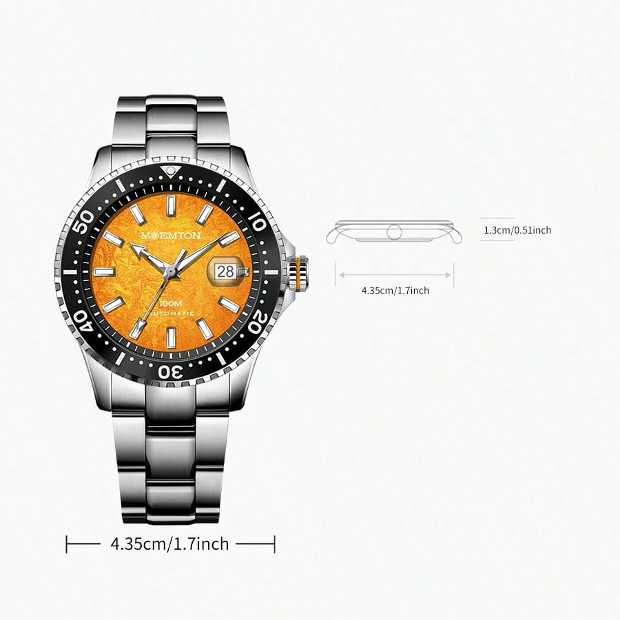 Moemton Men's Automatic Diver Watch Steel 100m M108.BSSA01
