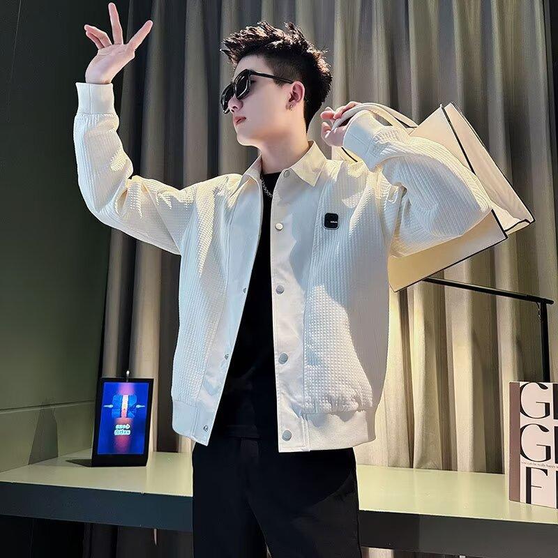 Lapel Jacket Men's Autumn Trendy Brand Ruffian Handsome Men's Coat 2025 New Men's Casual Clothes