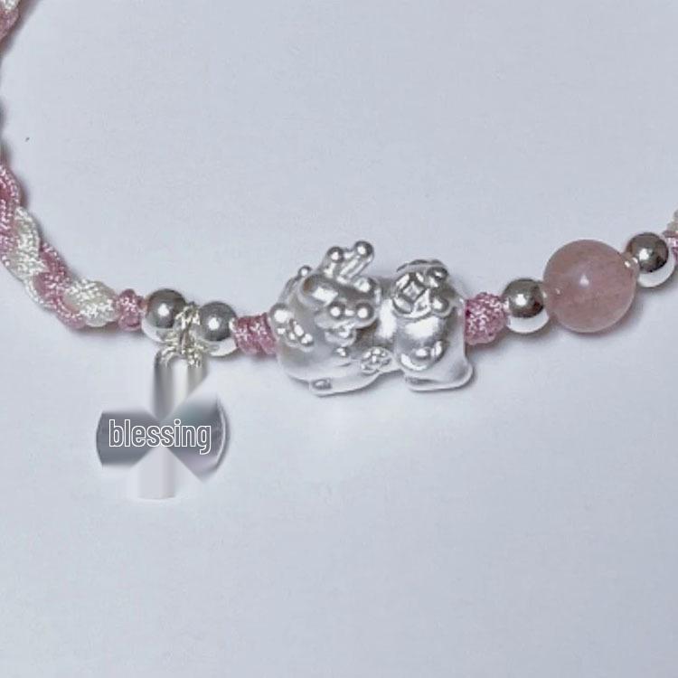 999er Sterling Silber Pixiu Glücksbringer Armband: Zodiac-inspirierte Reichtums- & Glücksperlen an rotem Band für Männer & Frauen