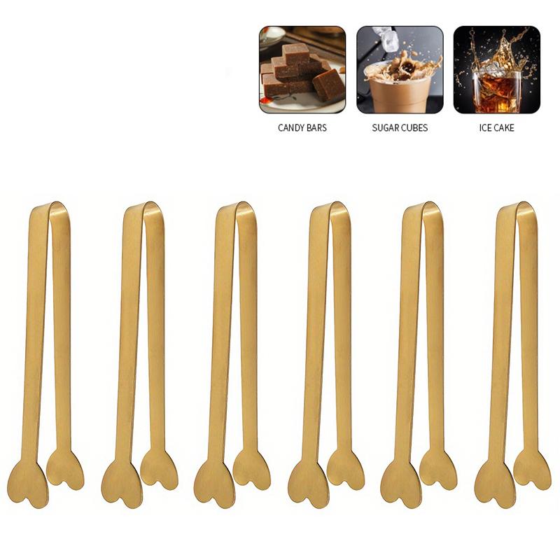 4/6PCS Stainless Steel Sugar Tongs, Creative Kitchen And Café Food Tongs, Ideal For Coffee, Ice, And Candy Handling