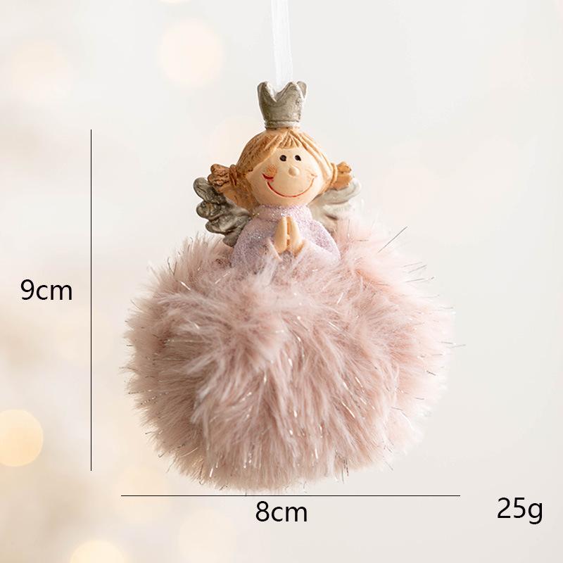 Christmas Plush Angel Girl Pendant Christmas Angel Decoration Desktop Ornament White Pink Angel Pendant New Year 2025