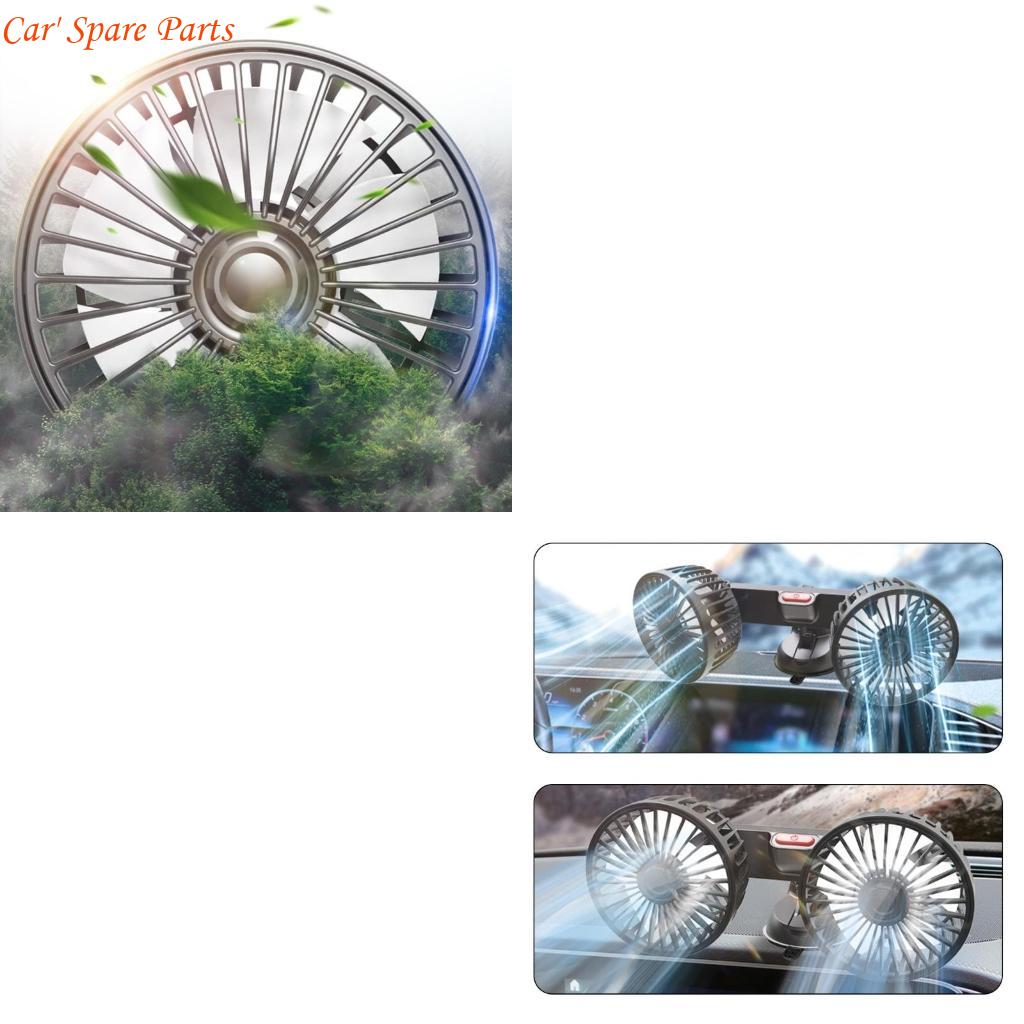 Y4UA Vehicle Mounted USB Fan Car Dual Head Rotation Cooler Fan Suction Cup Cooler Fan China Mainland