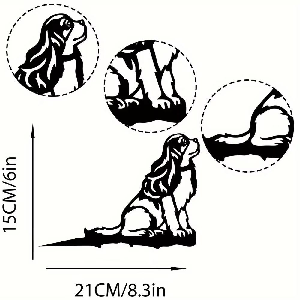 1 шт. Металлическая табличка с силуэтом щенка спаниеля – деревенский декор для дома — фото 3