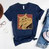Vintage Cat Bite T Shirt Japanese Horror Anime Tshirt Horror Cat Tshirt Cats Crazy Shirts Unisex Retro Short Sleeve Tops