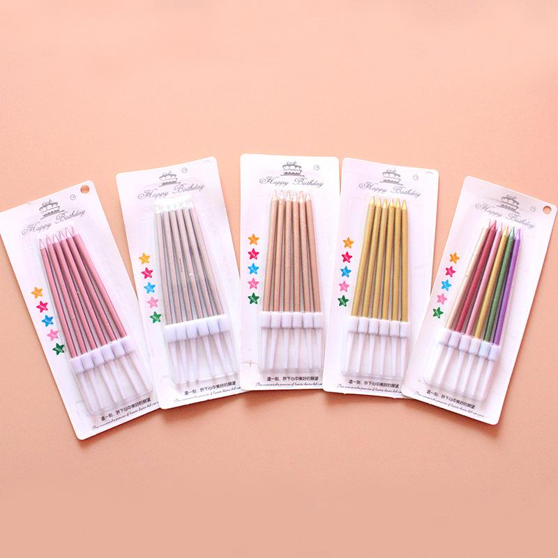 Gold-plated Pencil Candles, Creative Birthday Cake Candles, Birthday Candles, Golden Champagne Candles