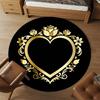 1PC Heart Flowers Office Round Area Rug, Under Office Chairs Bedroom Living Room Home Decor,Carpet for Office, -1110270