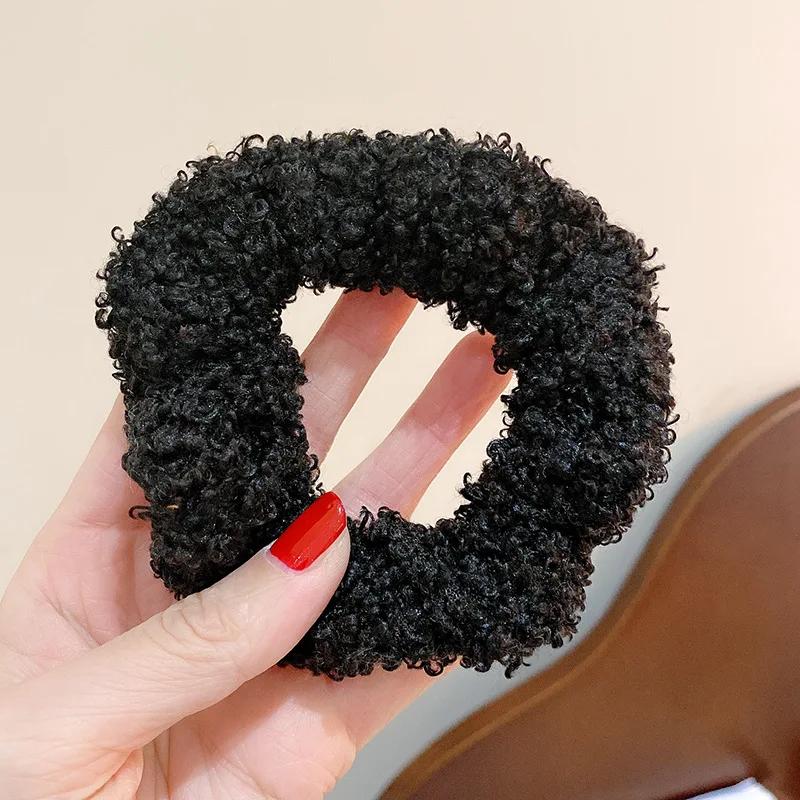 Autumn Winter New Sweet Plush Soft Girls' Women Pompom Hair Ties Elastic Hair Band Ropes Accessories Headwear