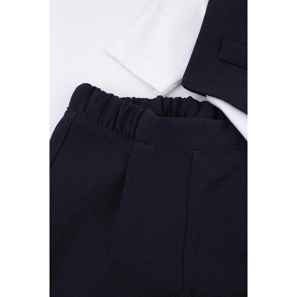 Miniropa Plain Black 3-piece Baby Set With Bow Tie And Vest