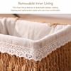 Hand-woven Storage Baskets with Lid/Liner Desktop Sundries Organizer  for Closet Shelf