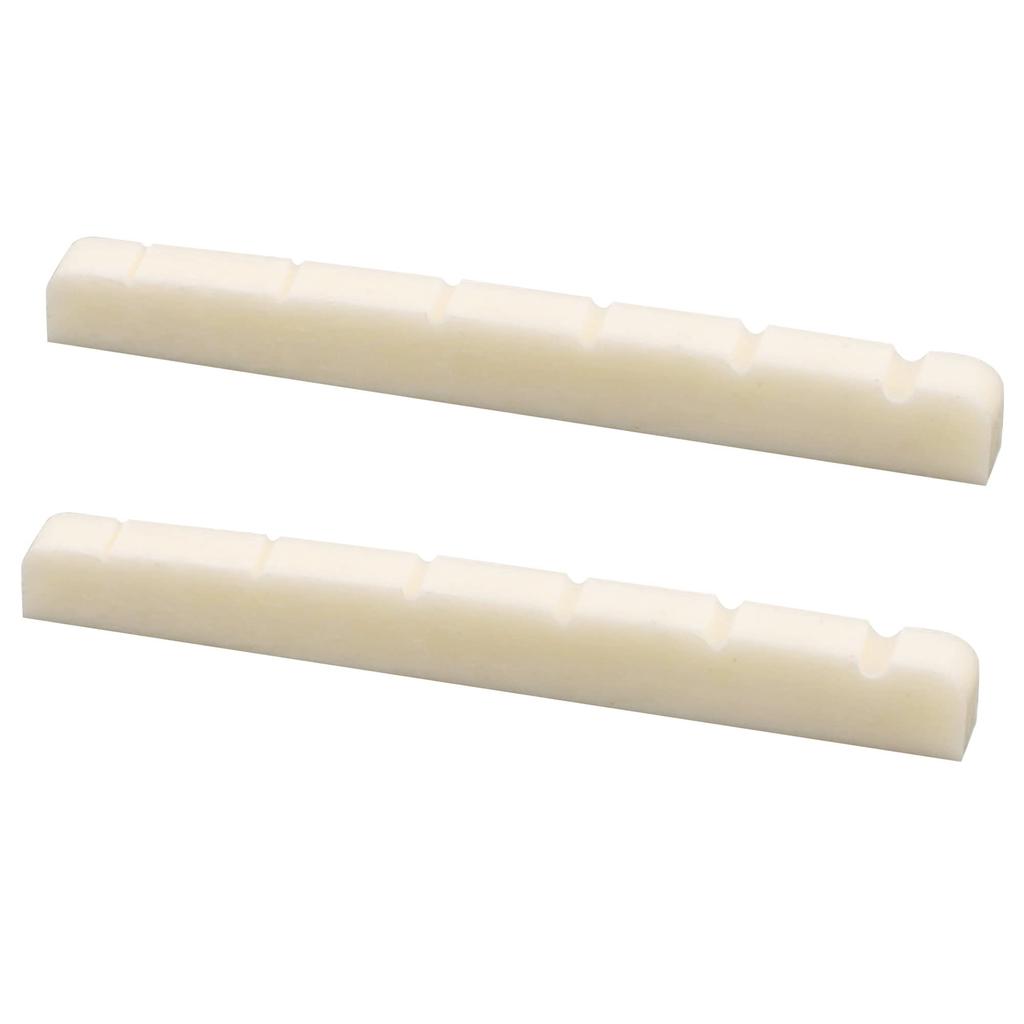 Musiclily Electric Guitar String Groove Beef Bone Nut for 6 String Fender Strat/Telecaster Guitar, 42x3.5x4.5mm (2 Pieces)